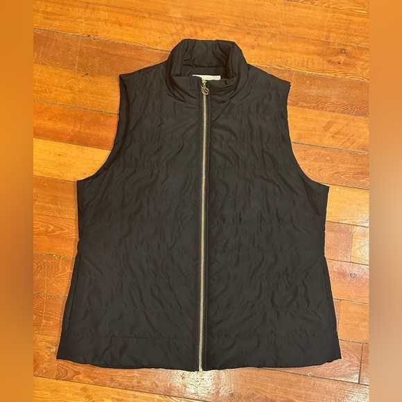 Michael Kors Black Quilted Vest with Gold Accents - Picture 8 of 8